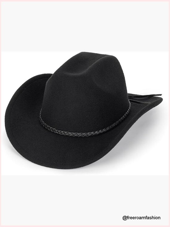 Western Cowboy Hat Roll Up Fedora with Buckle Belt Unisex main image 7